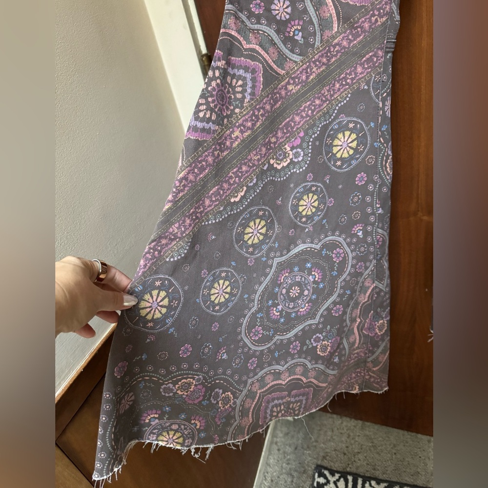 Free People Paisley Flare Jeans in Chocolate combo - Picture 4 of 5